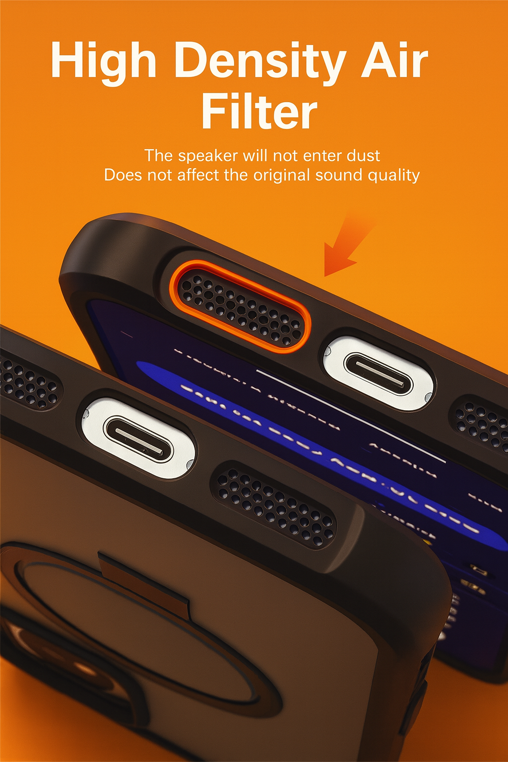 Field 1 Orange Case With Camera Lens