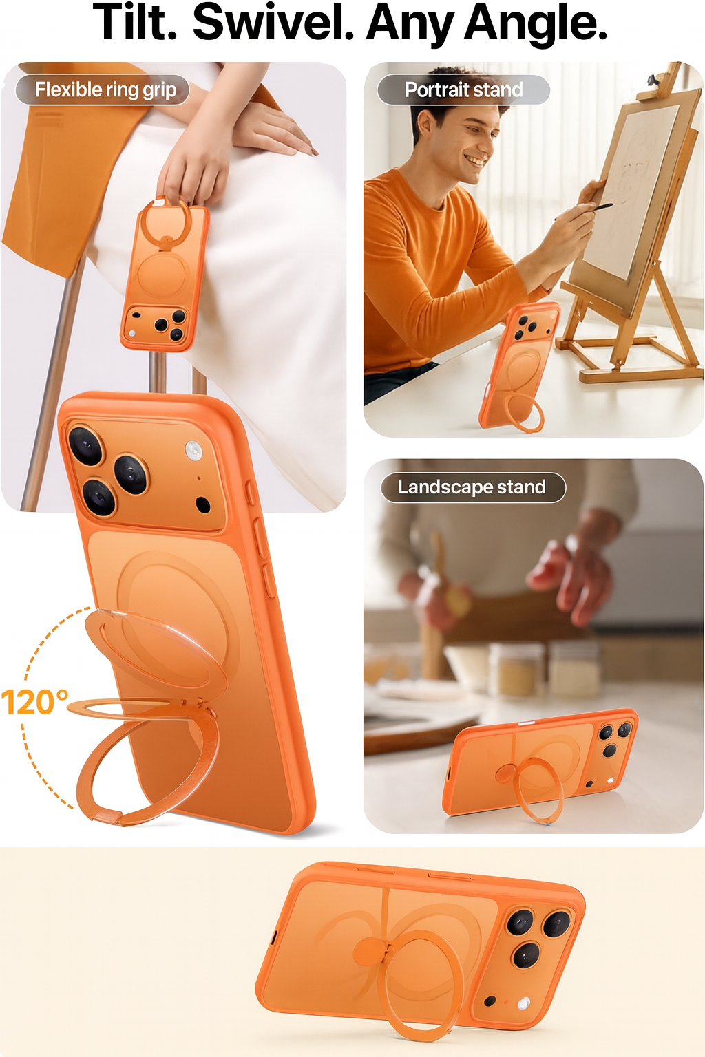 Field 1 Orange Case With Camera Lens