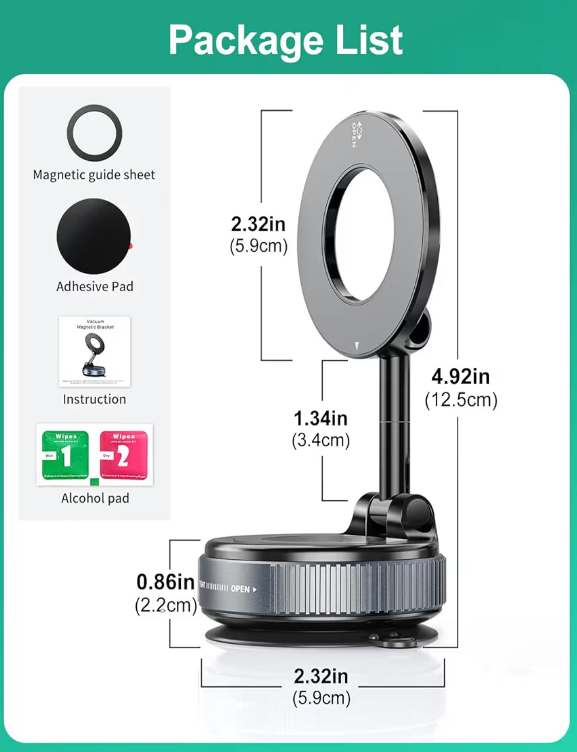 Magnetic Car Phone Holder White